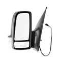 Left side mirror assembly with clear mirror glass and black housing