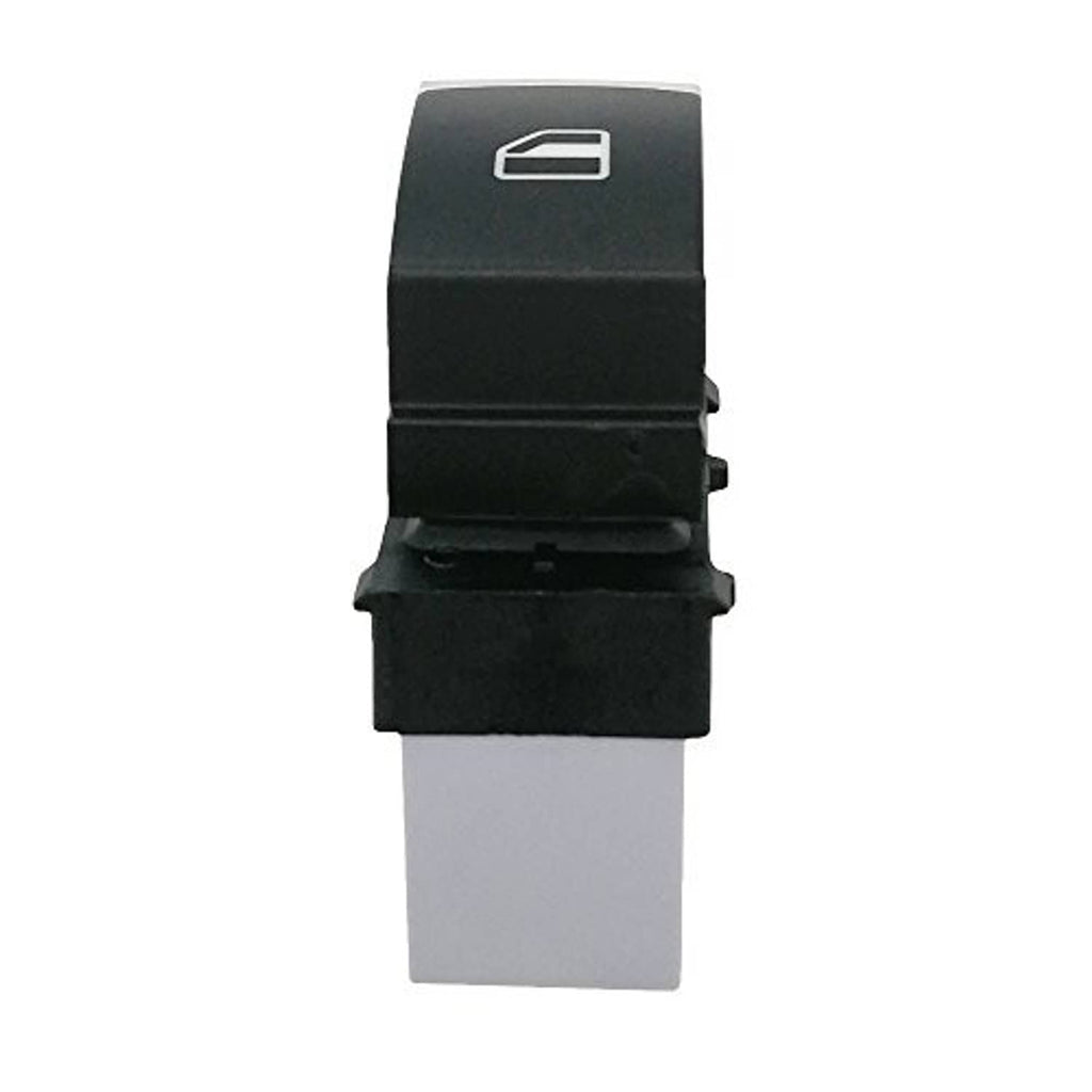 Passenger-side power window switch button with window icon, black top and light gray body