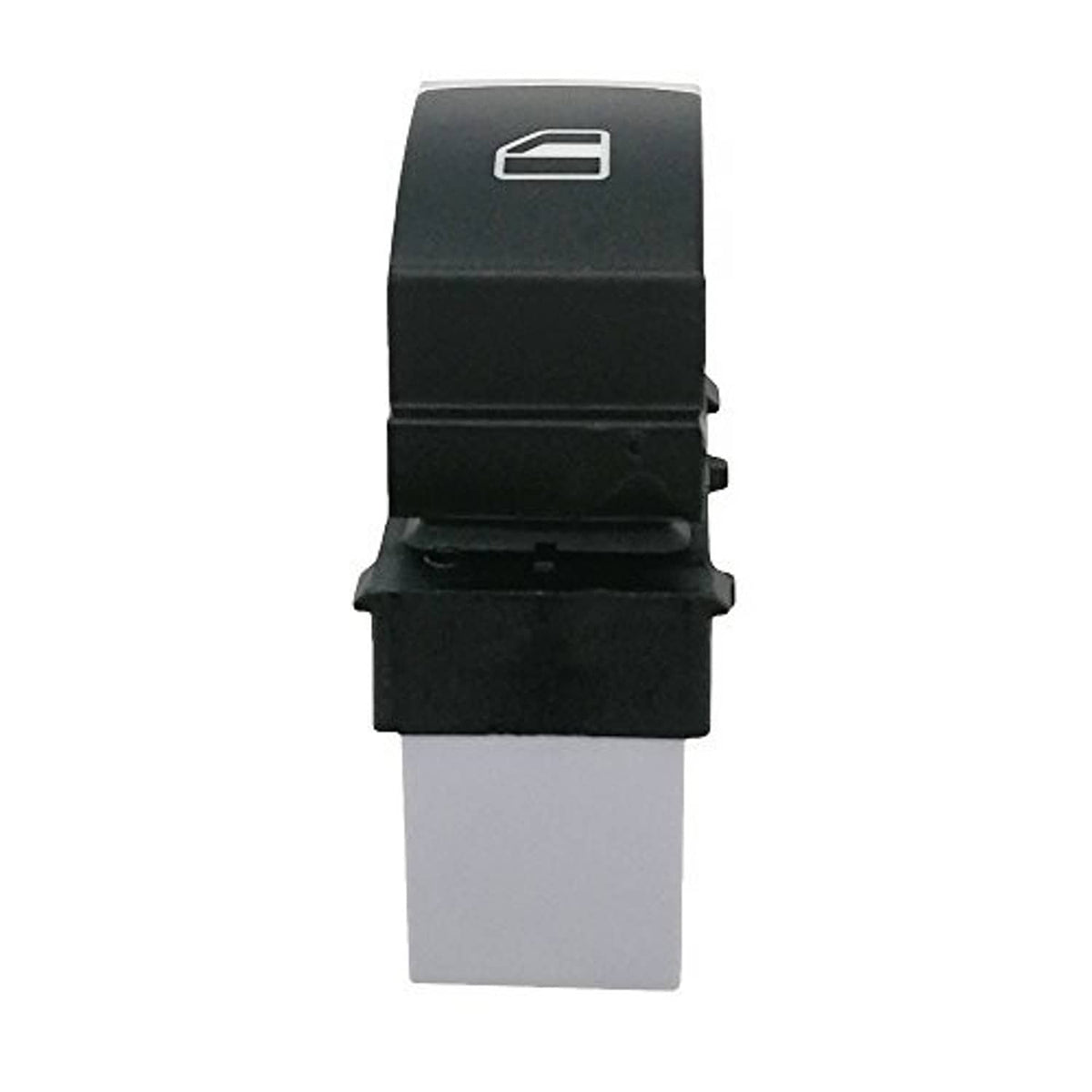 Passenger-side power window switch button with window icon, black top and light gray body