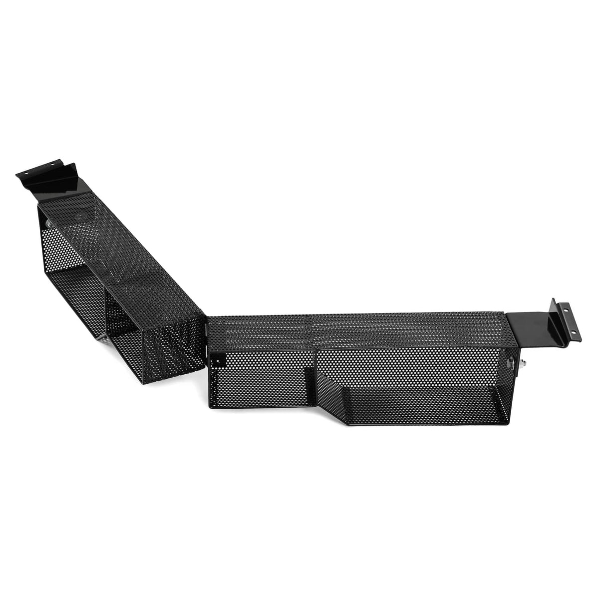 Front golf cart dash storage tray organizer with black mesh trays and side mounting plates