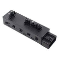 Power seat switch module with black rotary controls and multi-pin connector