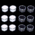 Luzen 12-piece round gemstone display boxes, clear plastic with foam inserts