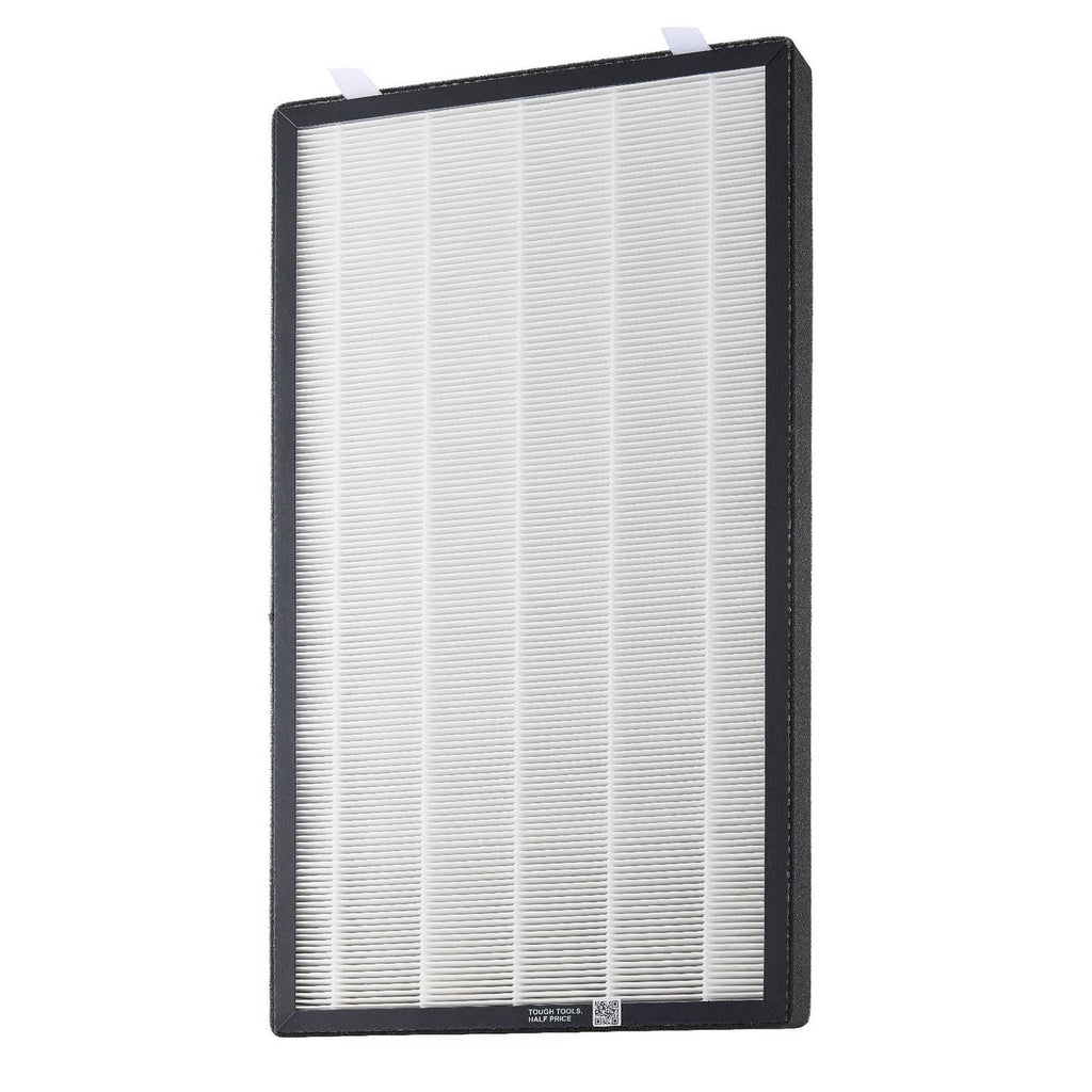 Rectangular H13 HEPA air filter with pleated white media and black outer frame