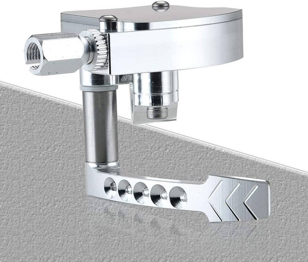 Billet thumb throttle assembly with silver handlebar clamp and drilled base plate