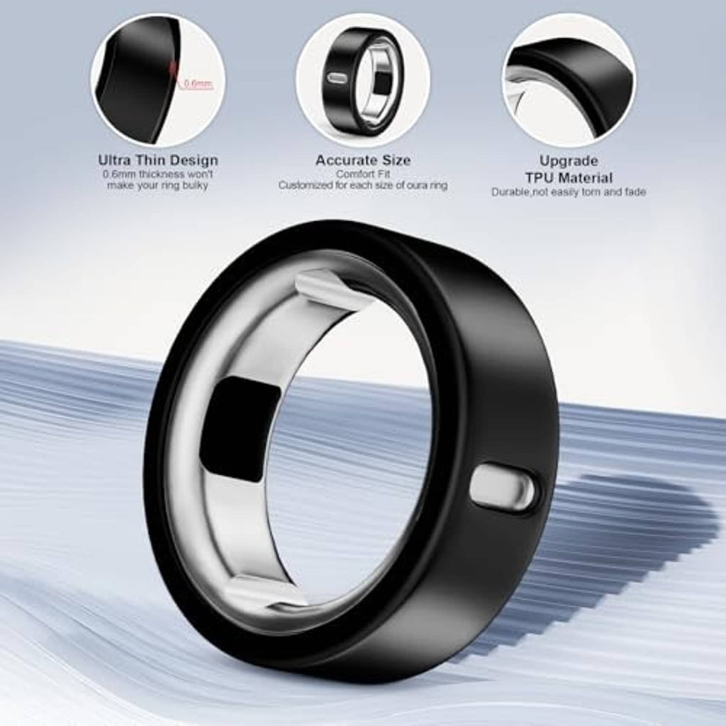 Black TPU ring cover with thin profile, open bezel, and side cutout