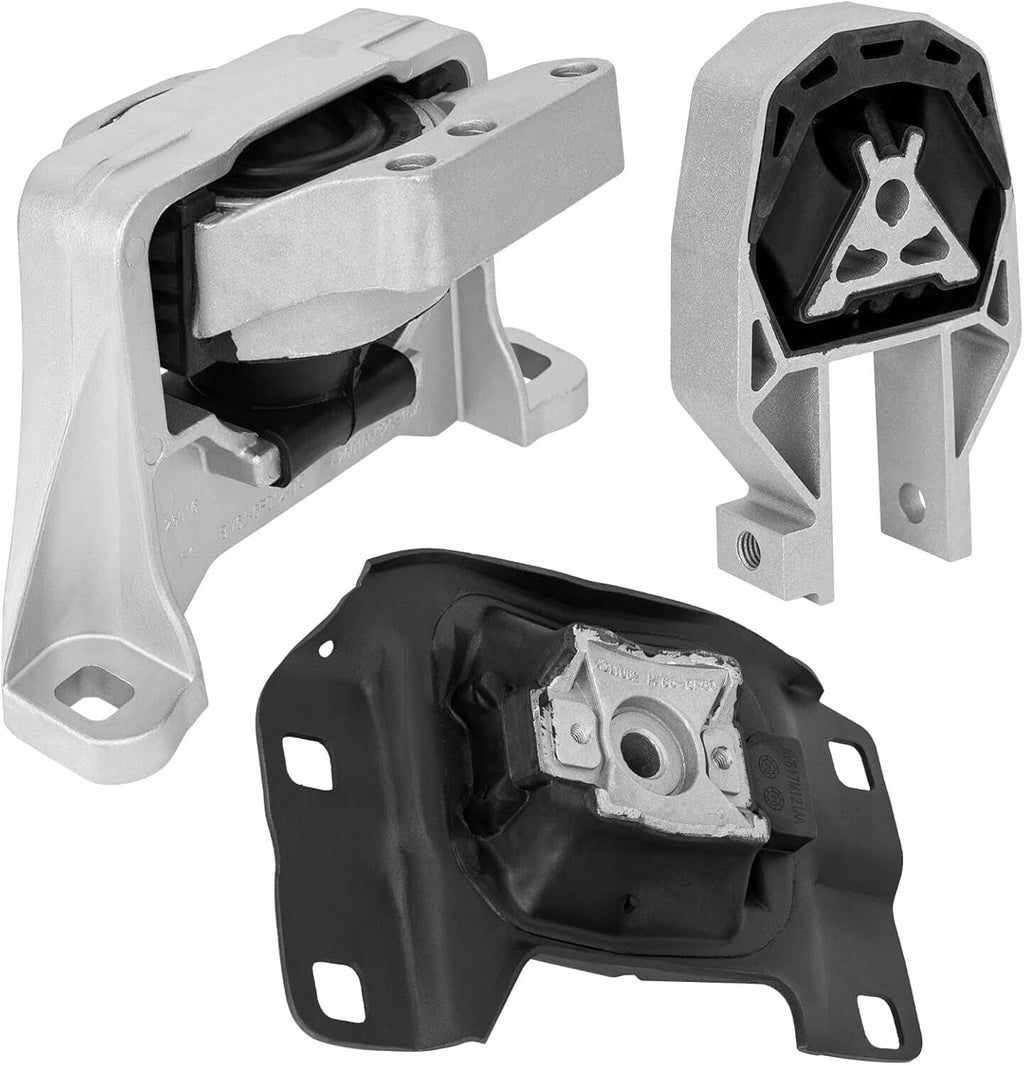 Engine mount bracket with black rubber bushing and silver metal base, close-up view