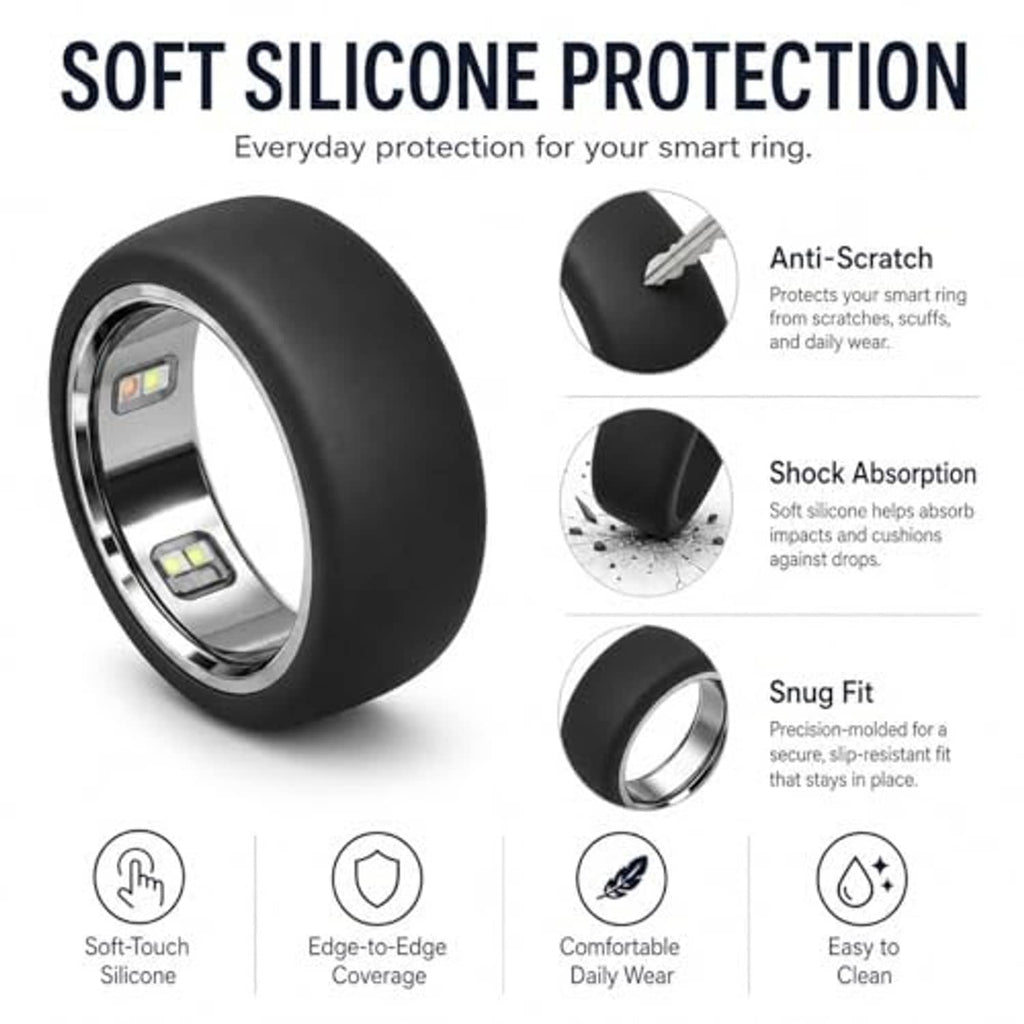 Black soft silicone protection sleeve with snug fit and anti-scratch shock absorption.