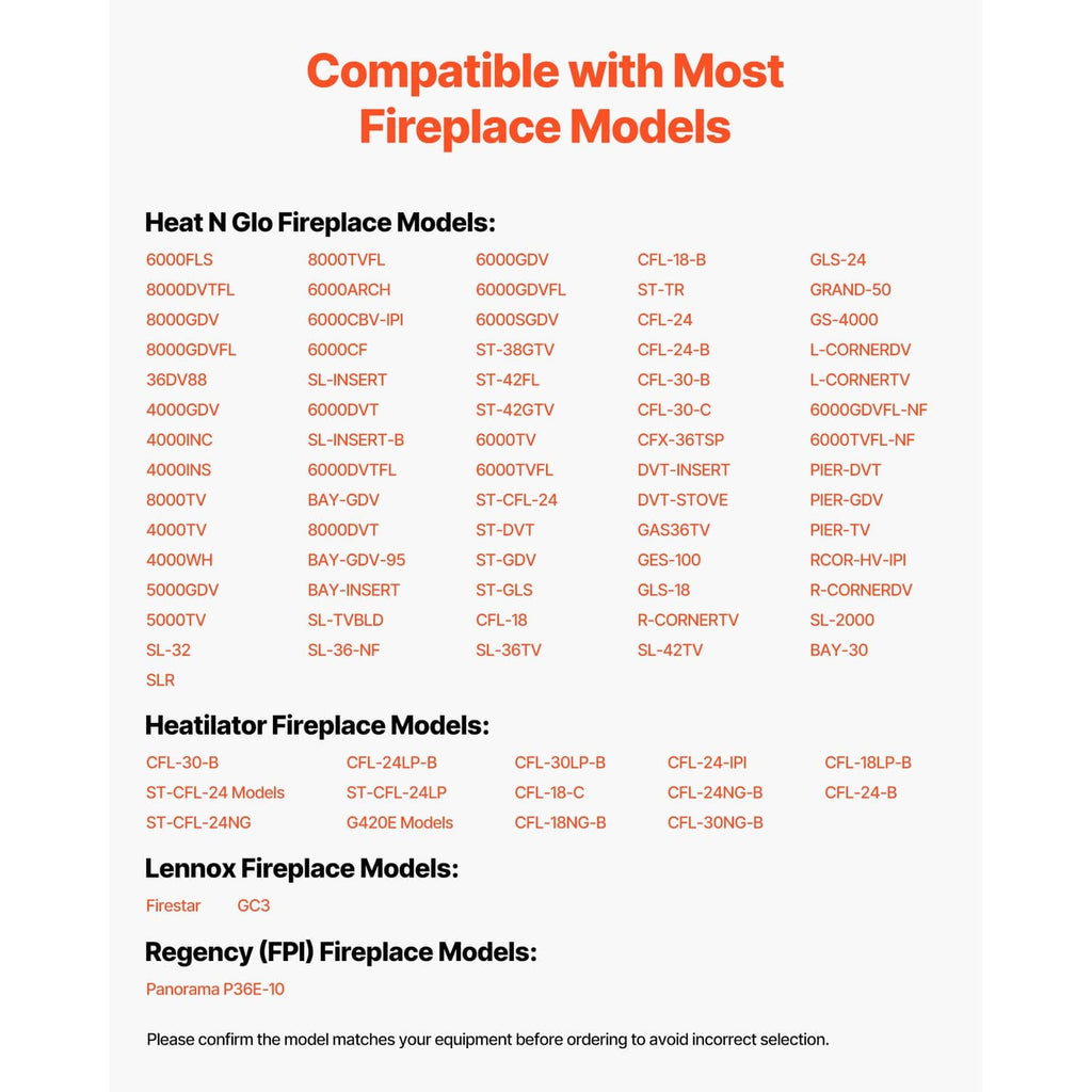 Printed compatibility guide for gas pilot assembly replacement models