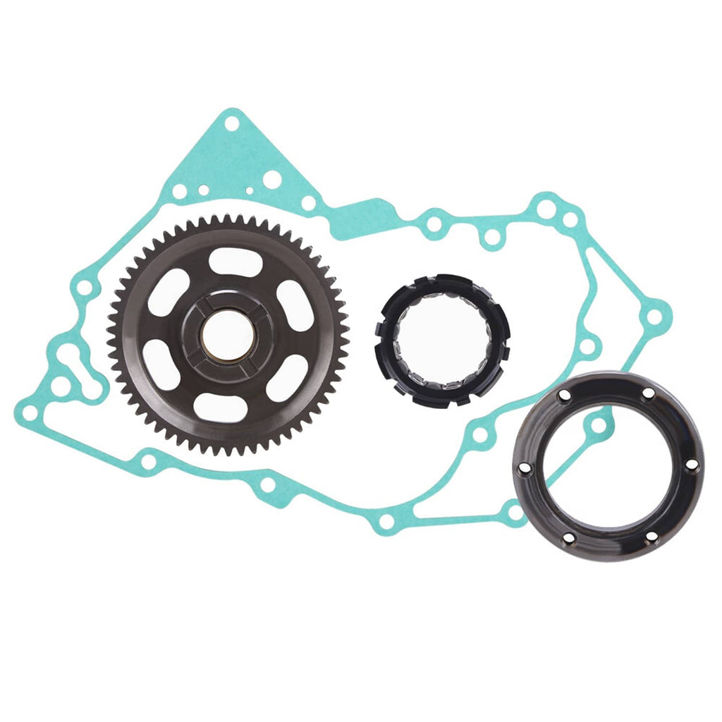Starter clutch kit with gear sprocket, sprag bearing, and gasket set
