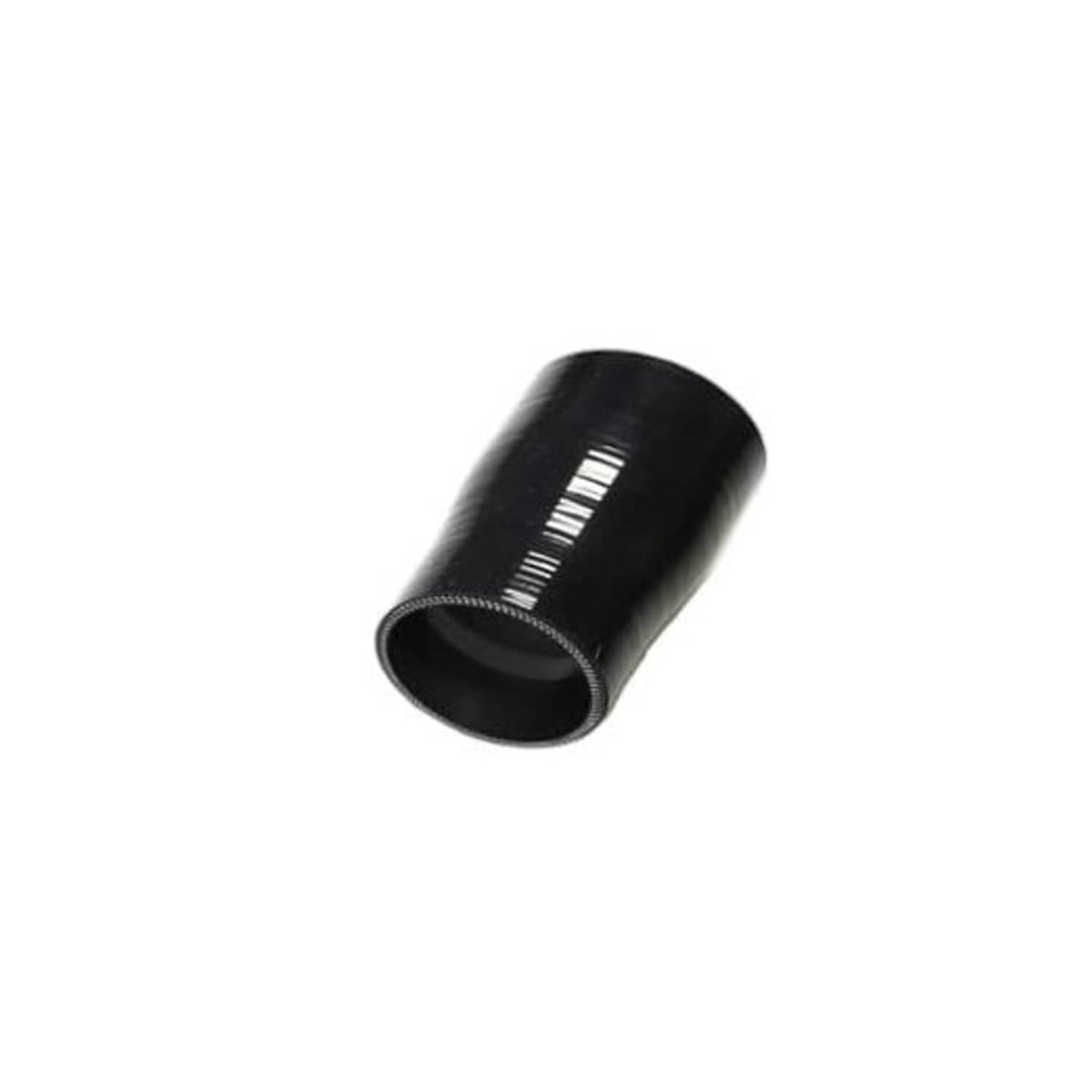 Black silicone hose reducer, short curved section with flared ends