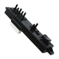 Black power seat switch module with multi-pin connector and rocker button