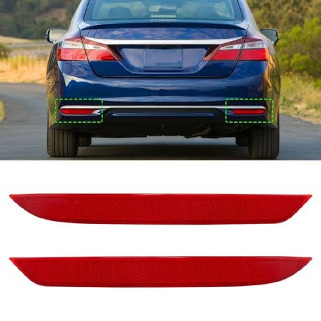 Red rear bumper reflector lenses, two-piece set for left and right replacement