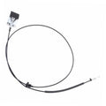 Hood release cable with black wire loop and metal bracket at one end