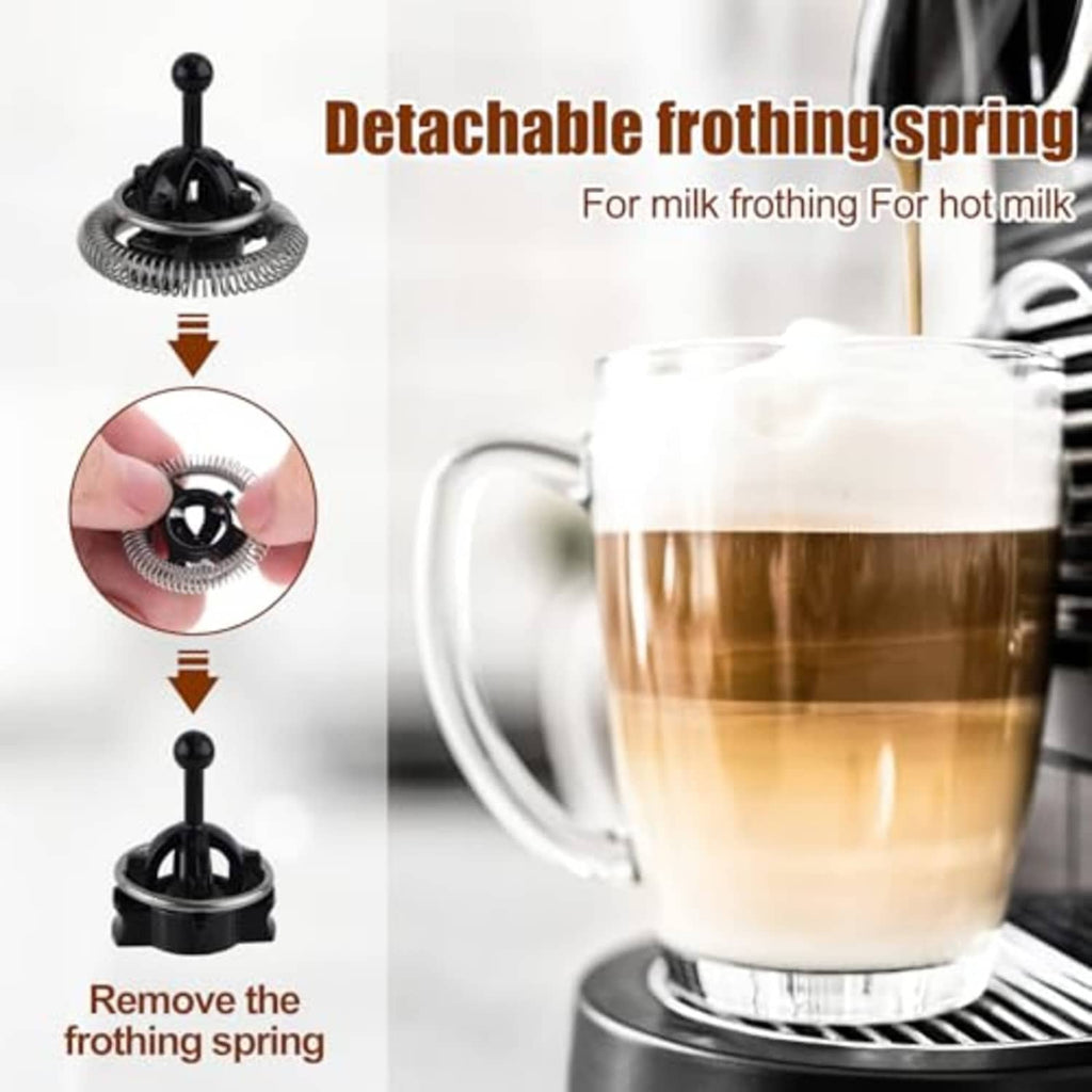 Detachable black milk frother replacement whisk spring assembly for frothing