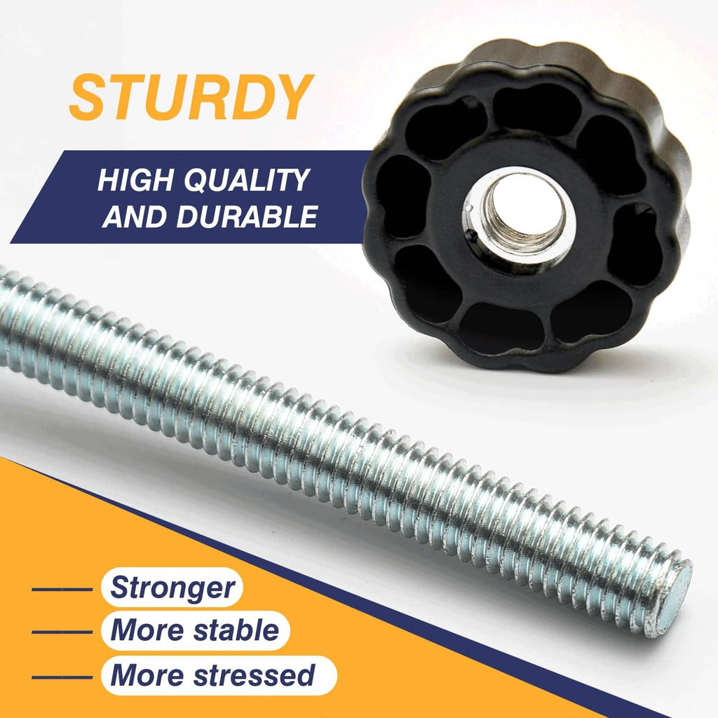 Black adjustment wheel with center nut and silver spindle rod replacement