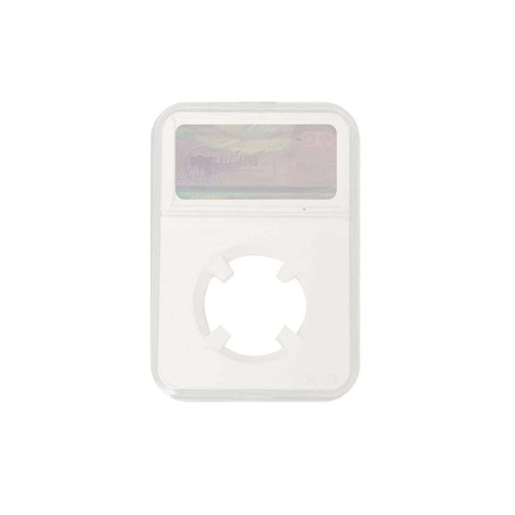 Acrylic coin slab holder, clear case with round coin opening window