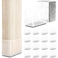 Clear rectangular chair leg protectors with textured grip base