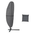 Grey banana patio umbrella cover with zipper, fitted for cantilever umbrellas