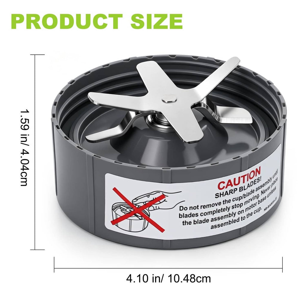 Round extractor blade assembly with 4 sweeping fins and central threaded nut