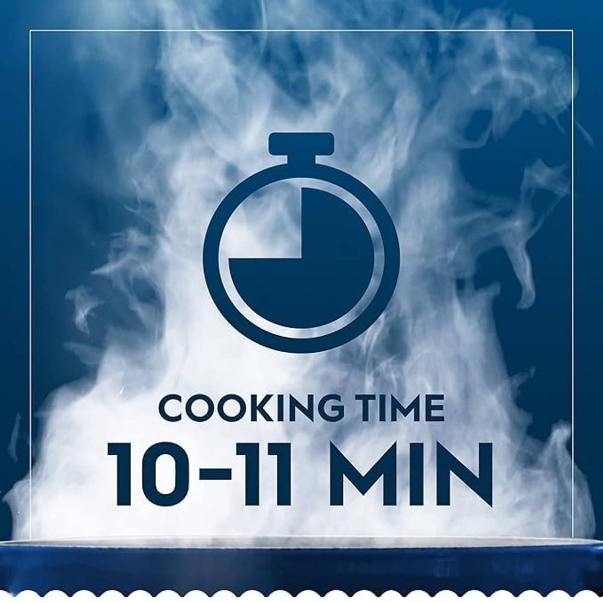 Cooking time 10–11 min for pasta