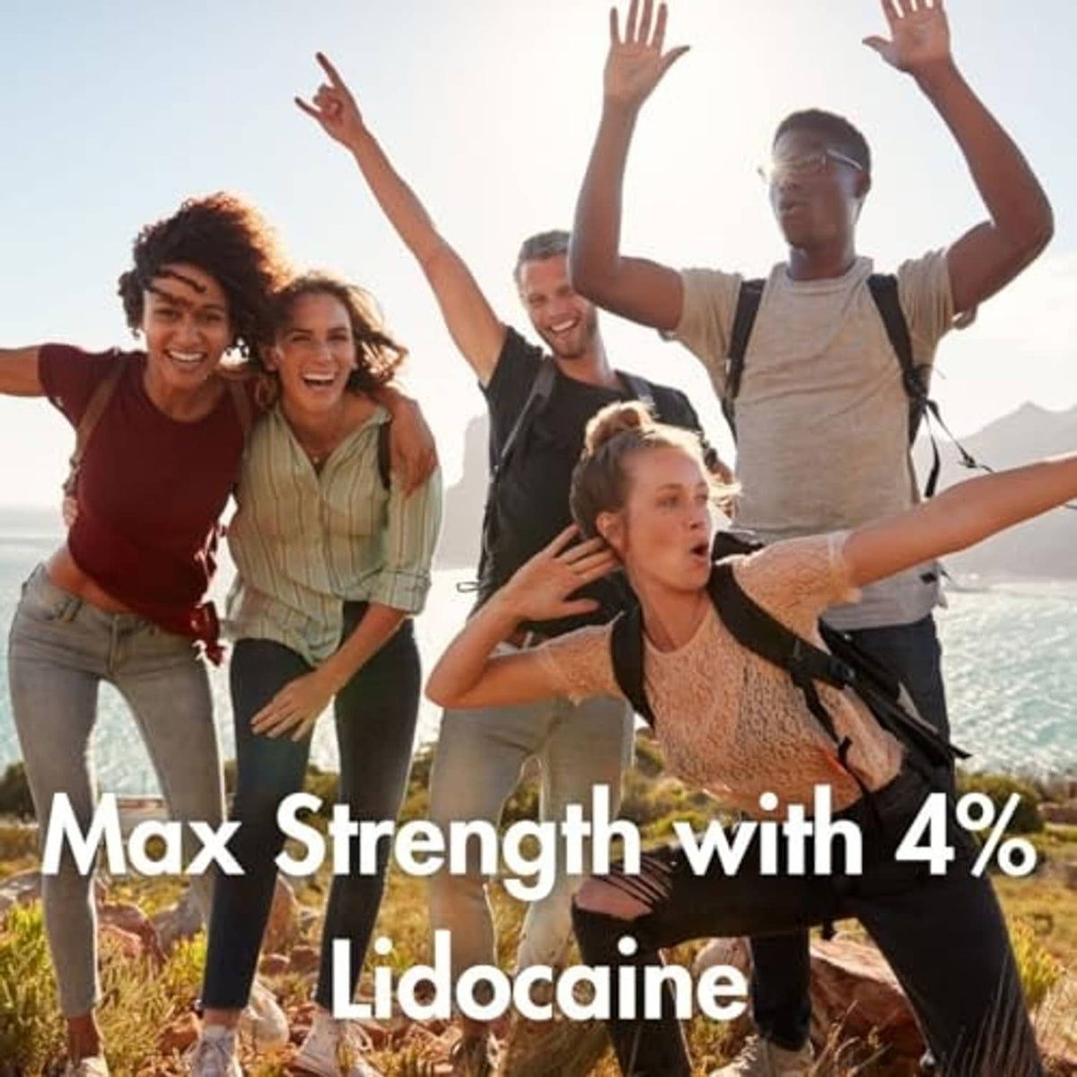 Pain relief cleansing spray for max strength with 4% lidocaine