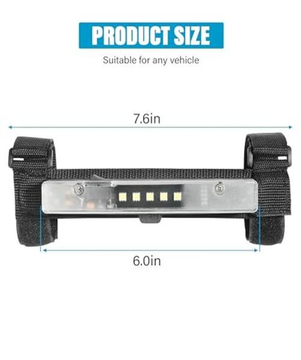 Universal LED dome light bar with clear cover and roll-bar mounting nylon straps