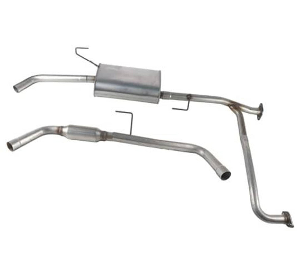 Exhaust resonator muffler tailpipe kit with silver muffler and twin-pipe bends