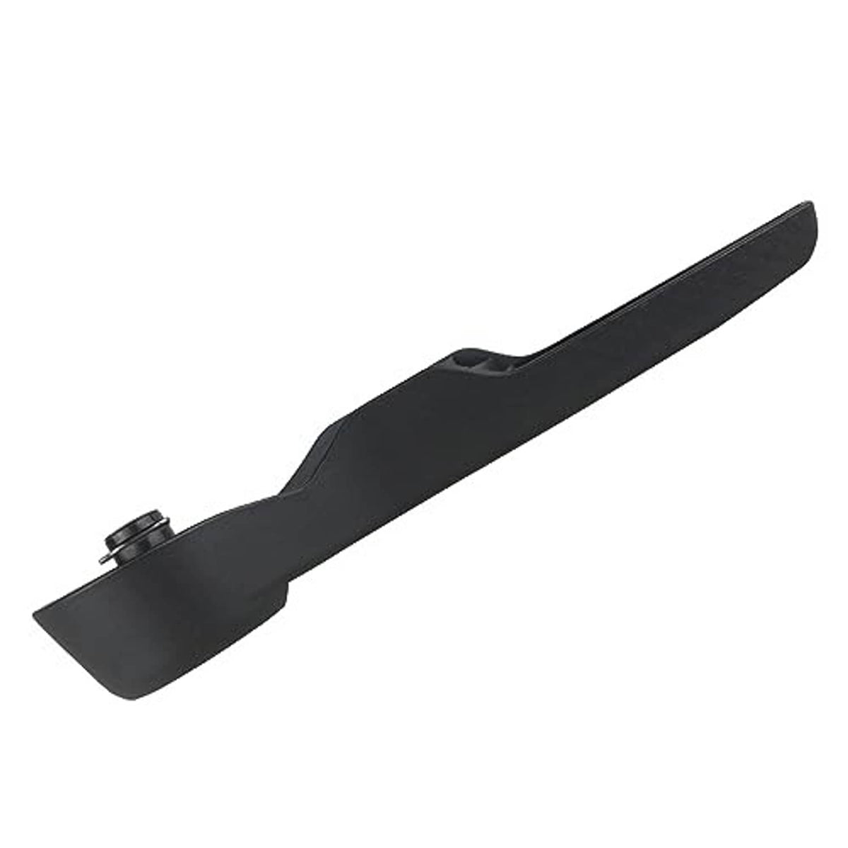 Seat recliner handle lever, black plastic, flat underside with mounting pin