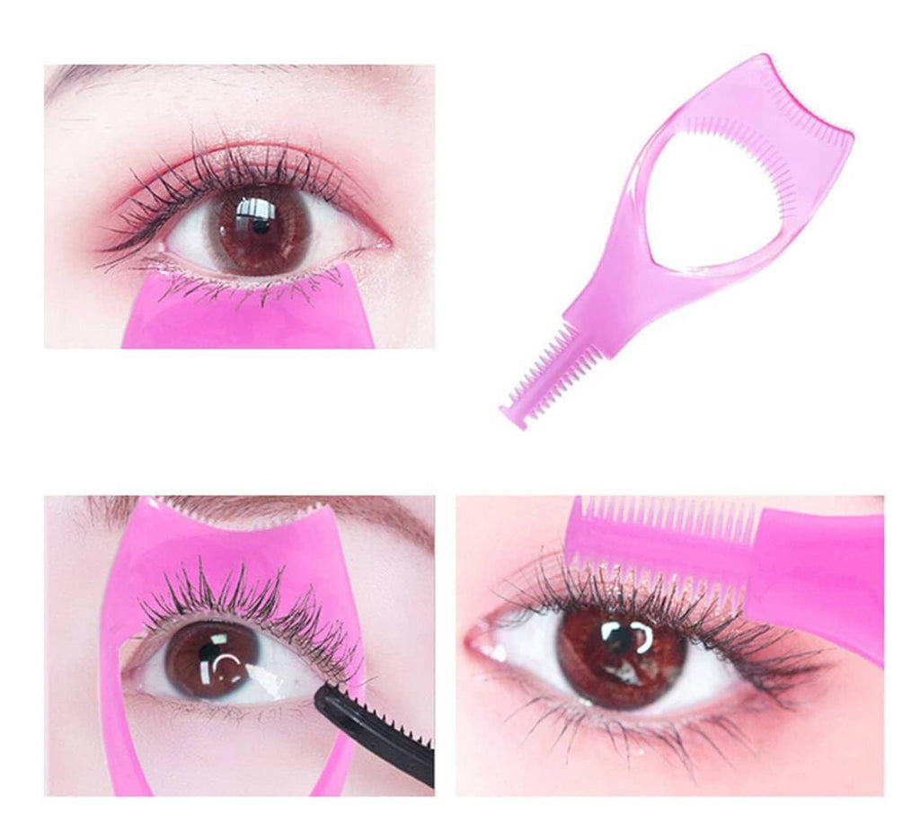 Eyebrow and eye area using a pink eyelash shield protector tool