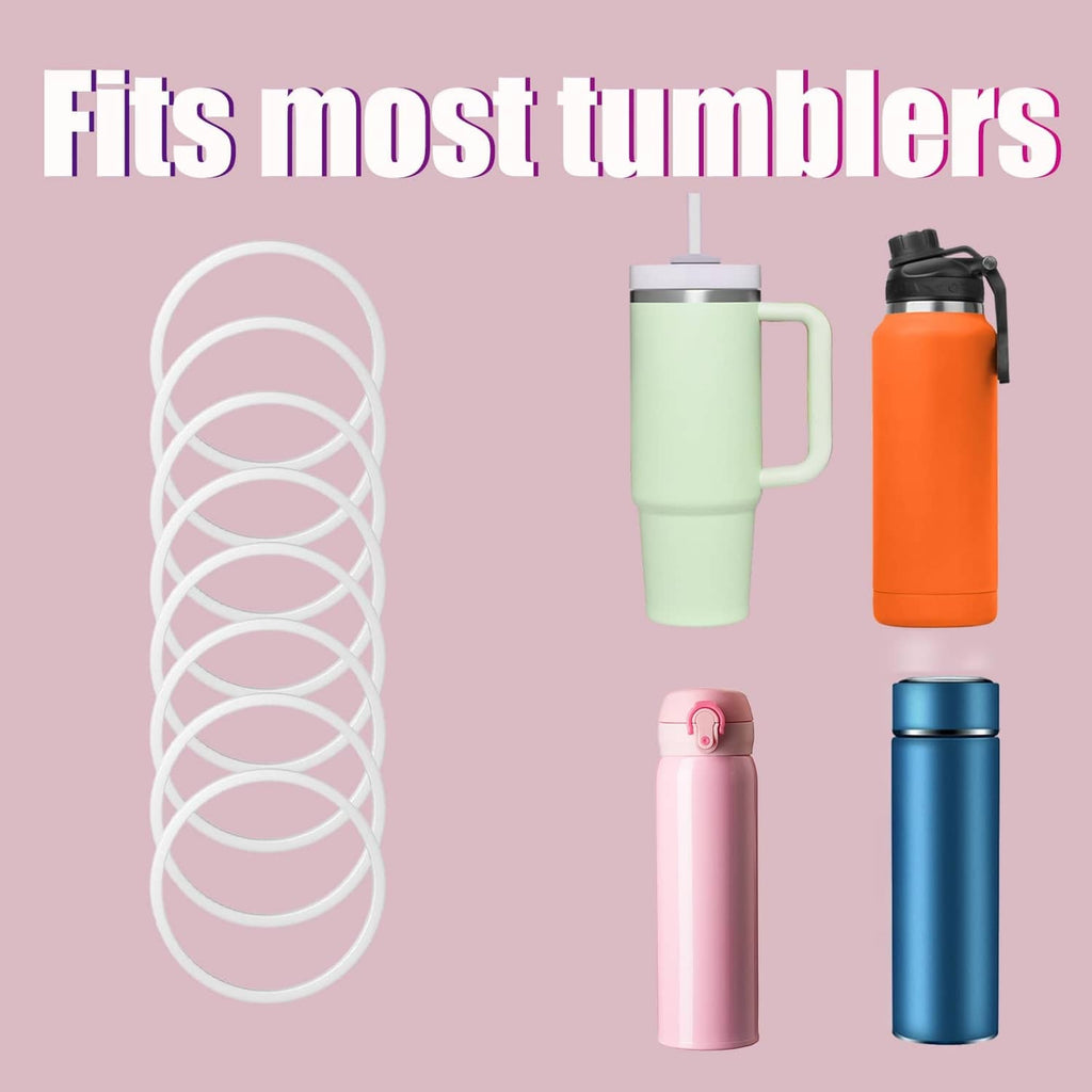 White replacement gasket seals displayed in a stack for wide-mouth flip lid cap