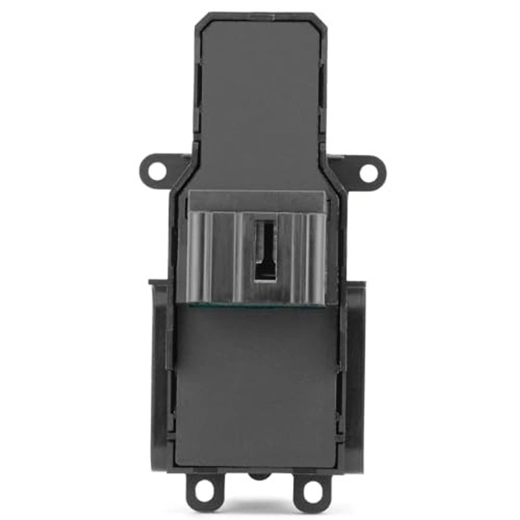 Power window switch rear view with exposed connector slot, black plastic housing.