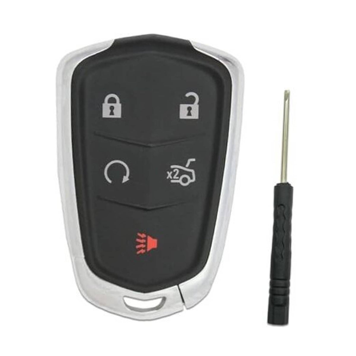 Black key fob cover replacement with button icons and matching black key blade