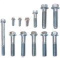 Transmission bolt kit with multiple zinc-plated hex-head bolts and threaded studs
