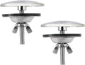 Stainless steel 2-inch sink faucet hole cover with threaded stem and clamp wings, 2-pack