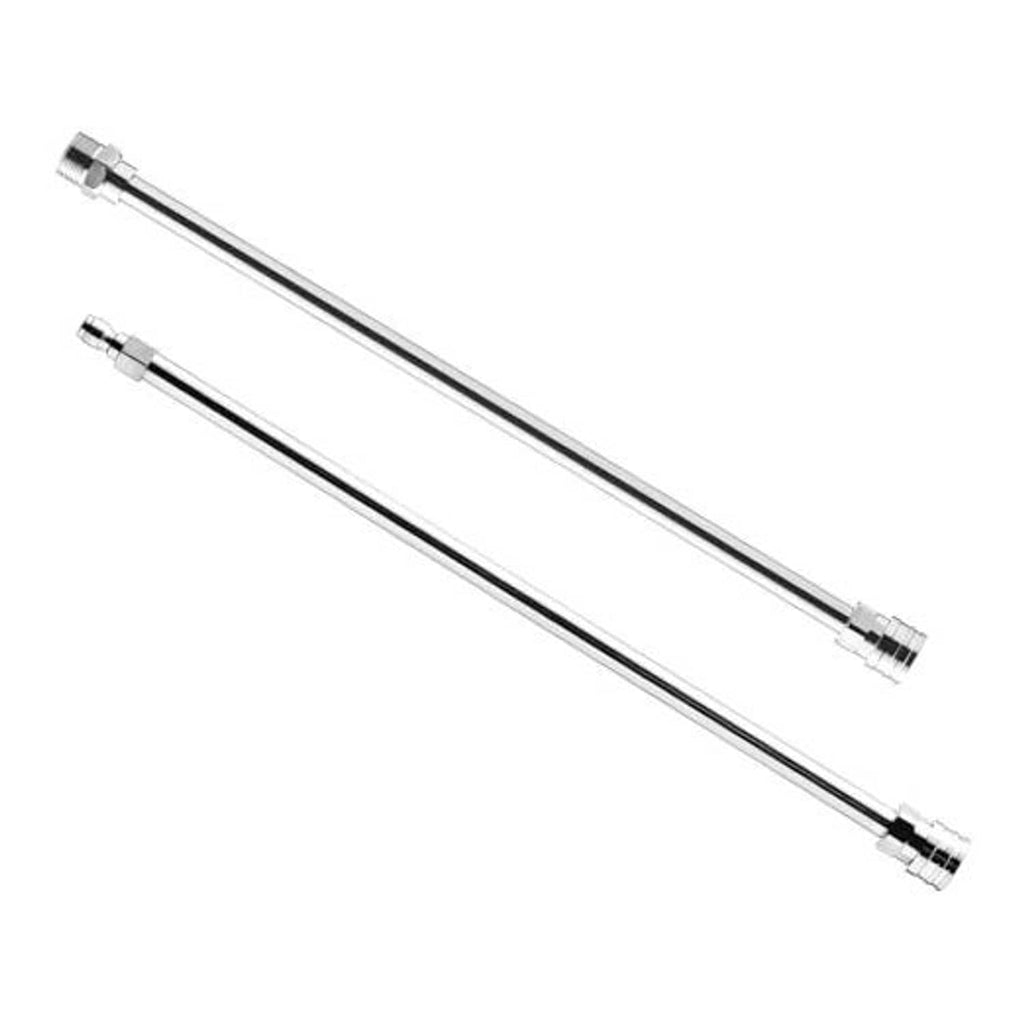 Stainless steel pressure washer wand extension pair, long straight tubes