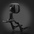 Motorcycle sissy bar backrest with black padded headrest for passenger comfort