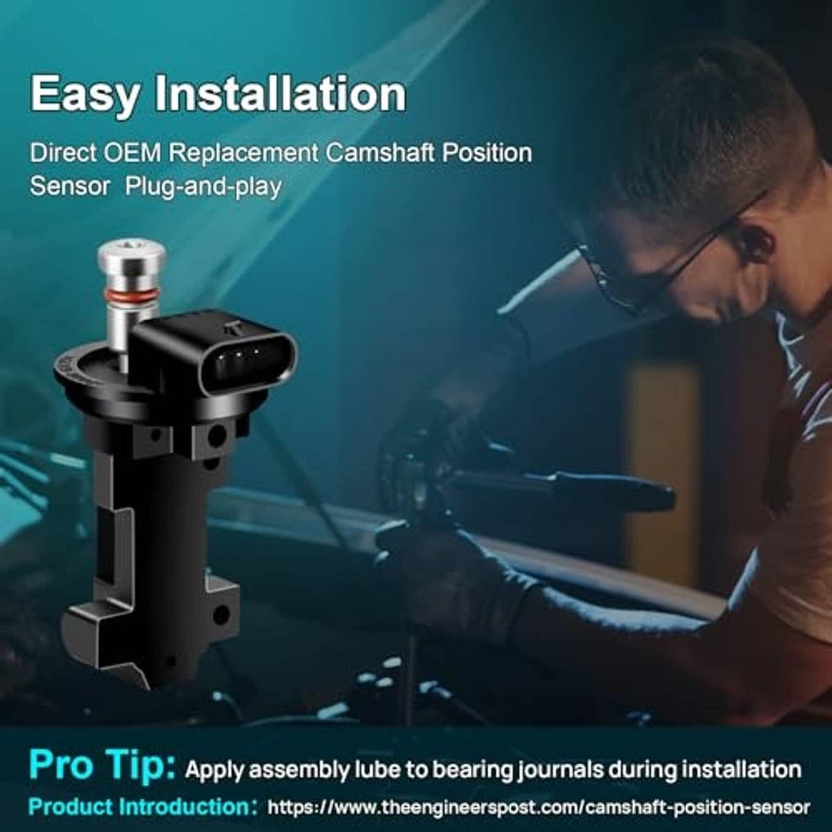 Camshaft position sensor with easy plug-and-play installation concept