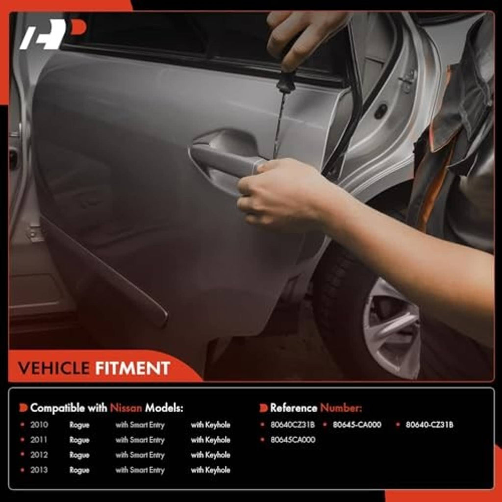 Front left exterior door handle being pulled to open the vehicle door