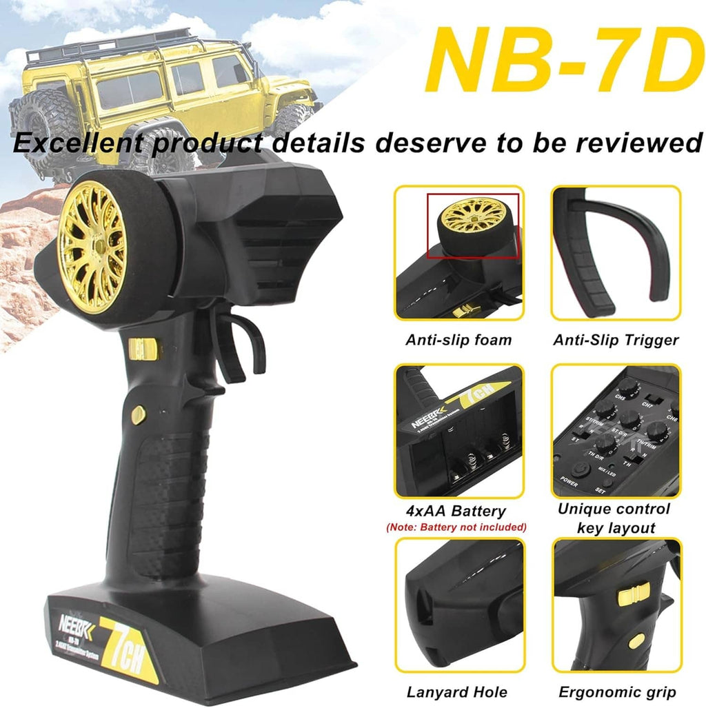 RC light control transmitter base with golden wheel, ergonomic grip, and button panel