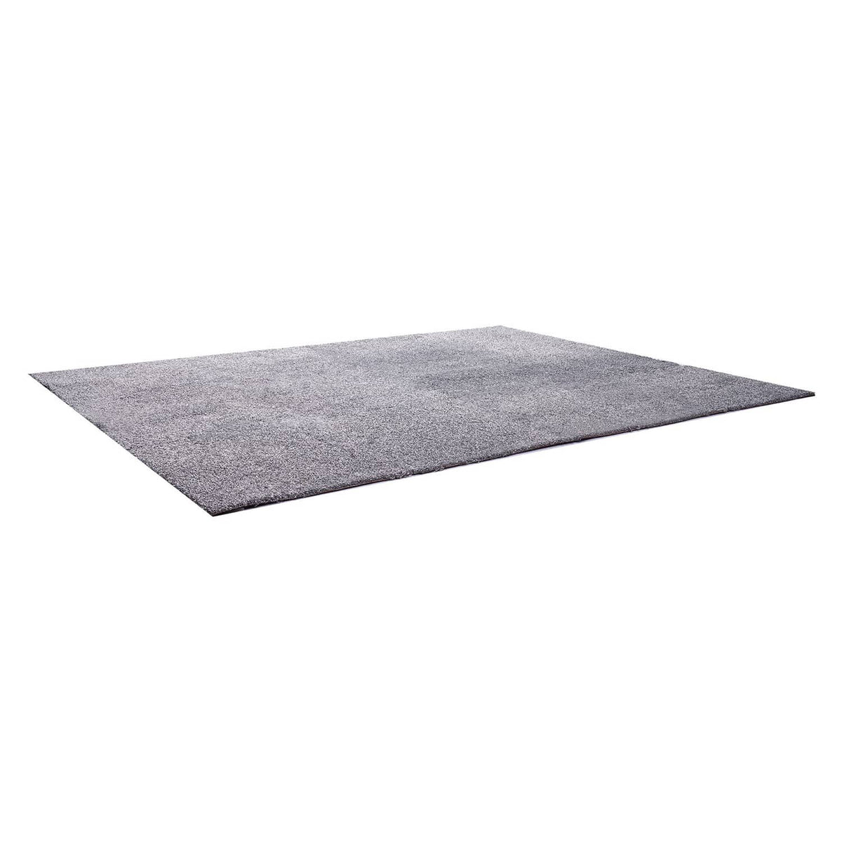 Gray carpet tile angled view, textured pile surface with visible edge