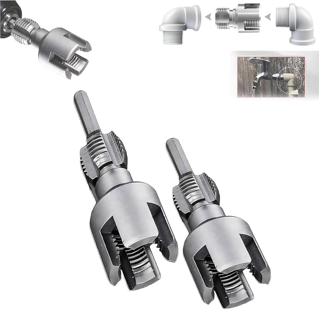 Metal PVC pipe threader tool set for internal and external pipe threading