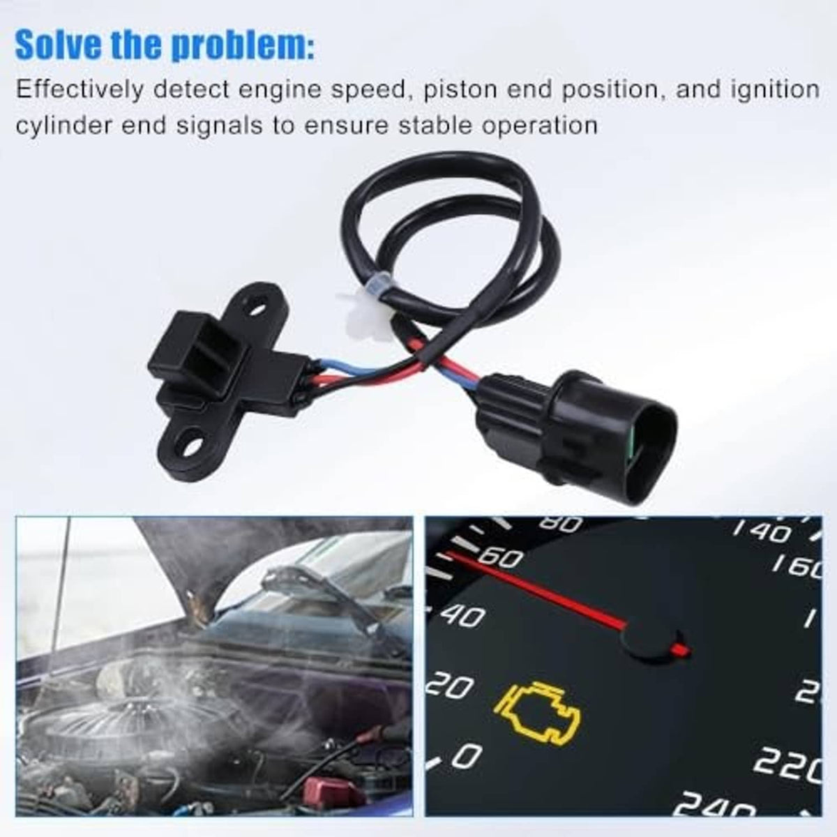 Engine crankshaft position sensor with wiring harness and sensor body