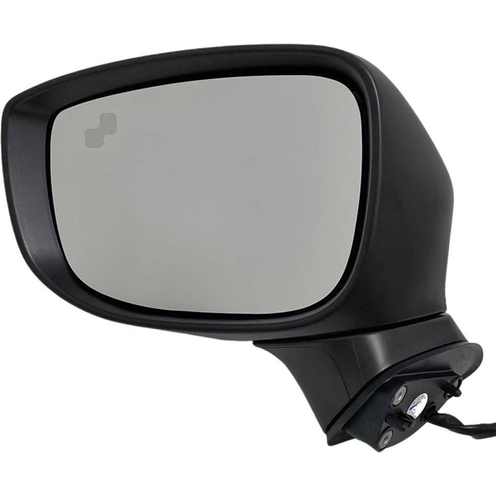 Left driver-side mirror with black bezel, reflector lens, and mounting hardware