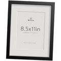 Black plastic picture frame with white mat, holds 8.5x11 artwork.