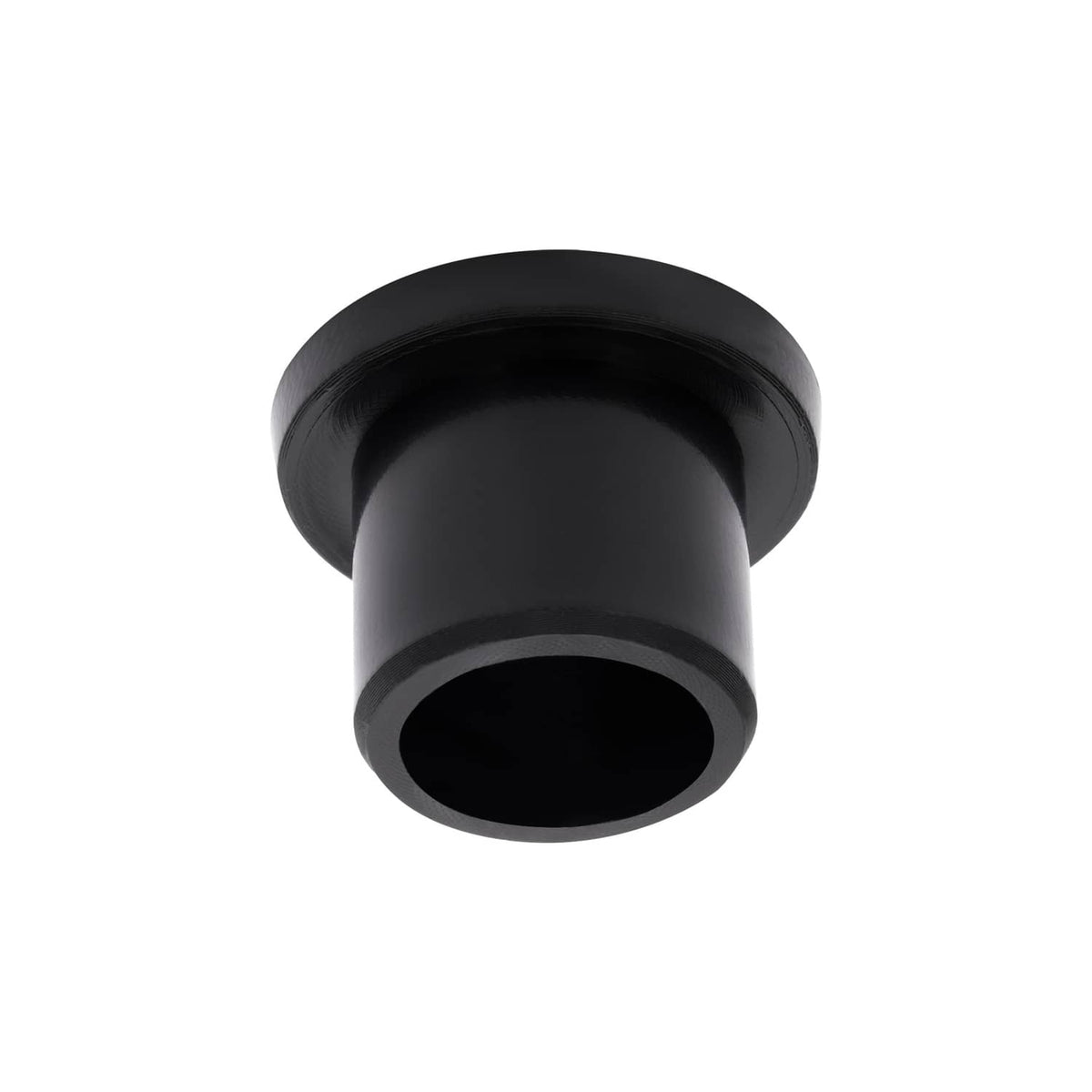Black rubber leaf spring bushing, round end with center opening