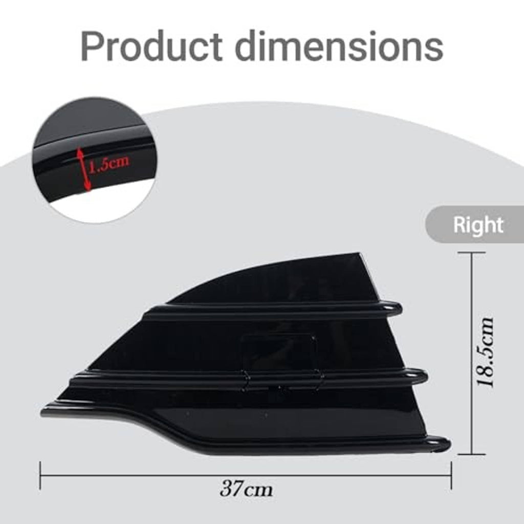 Right front bumper grille cover trim with size guide, 37cm x 18.5cm