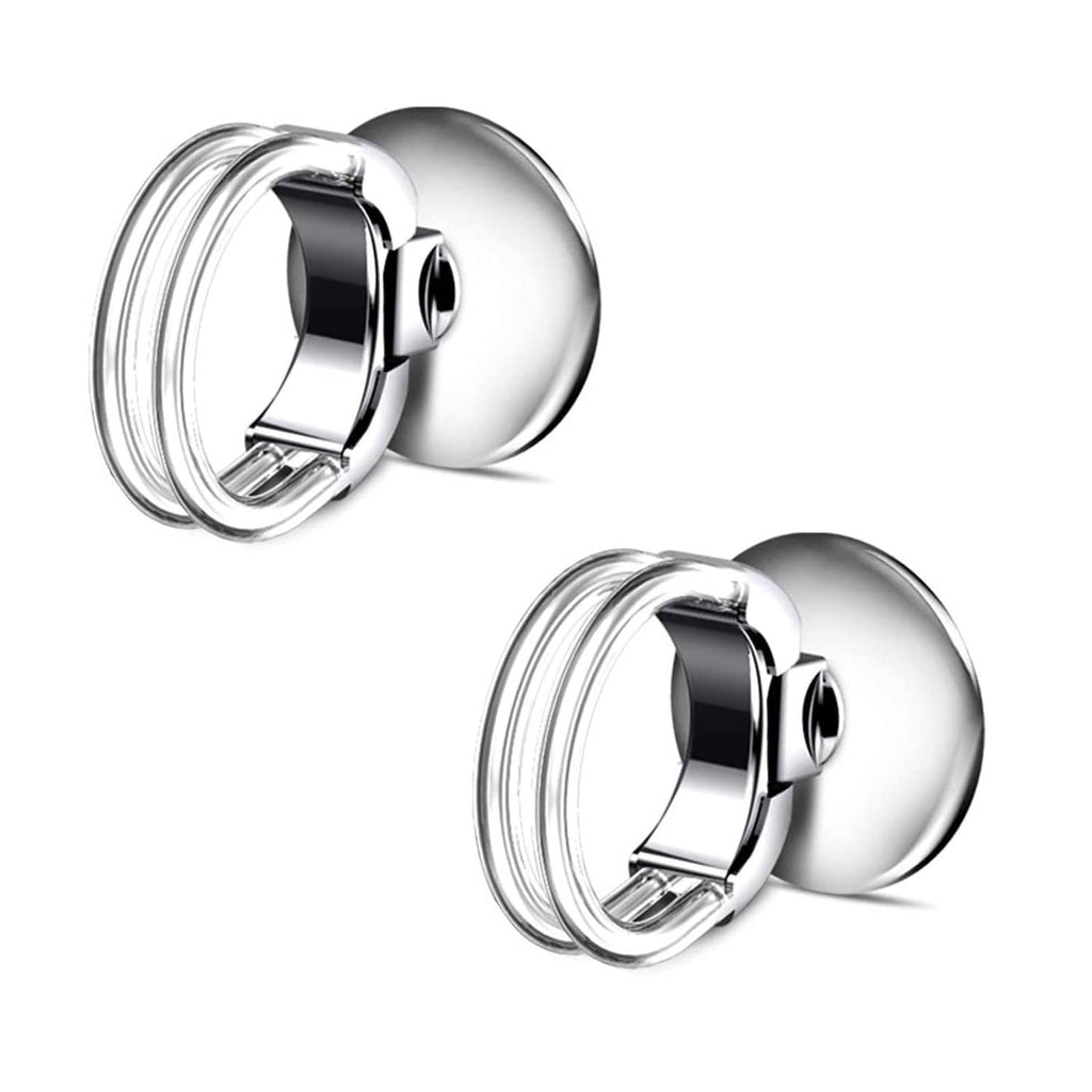 Silver phone ring holder car mount, two-pack with metal finger loop rings