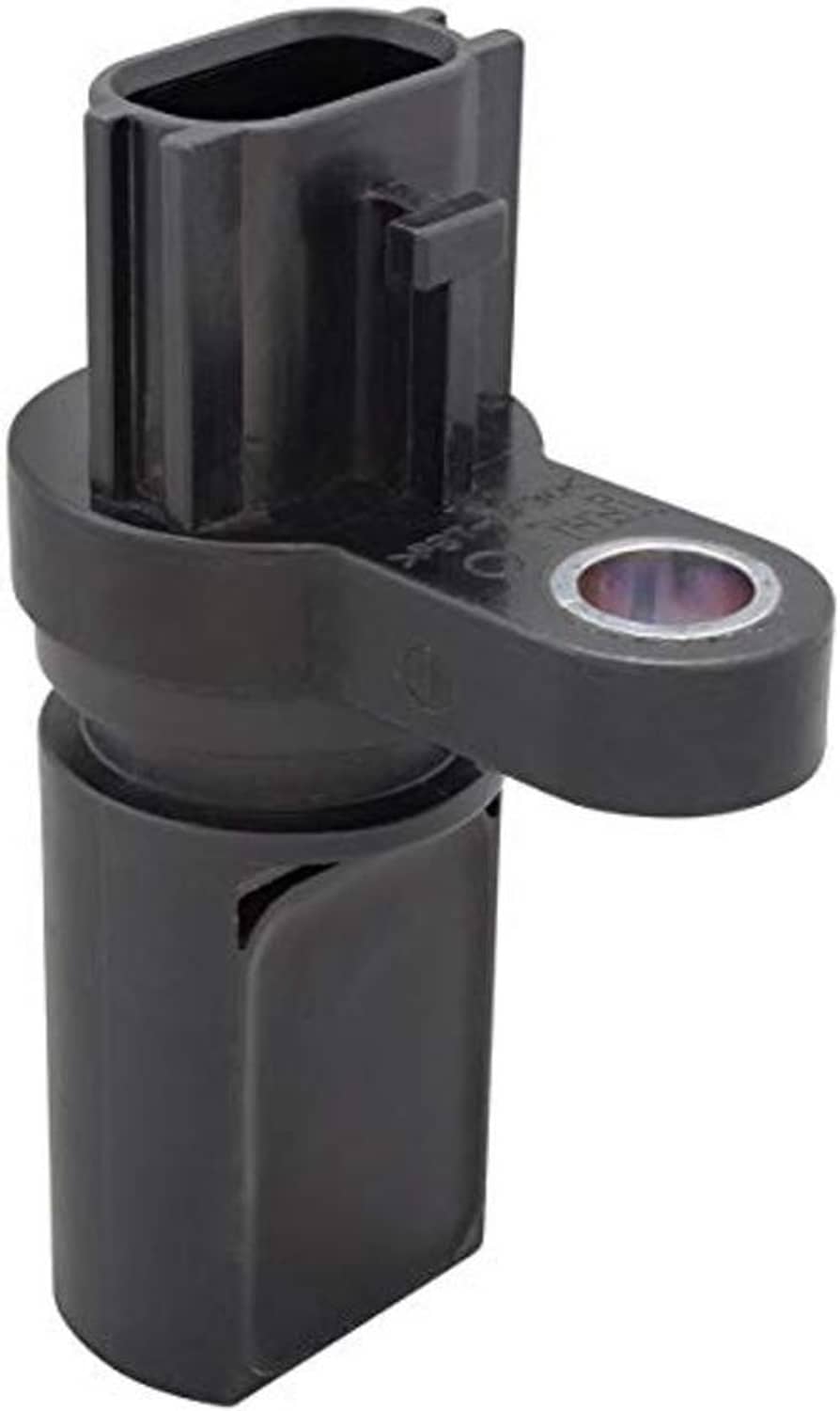 Engine crankshaft position sensor, black plastic body with round connector mounting plate