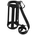 Black silicone speaker case with shoulder strap and carabiner clip for JBL FLIP 5