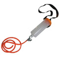 Carburetor balancing fuel transfer tool with clear bottle, orange hose, and black tubing